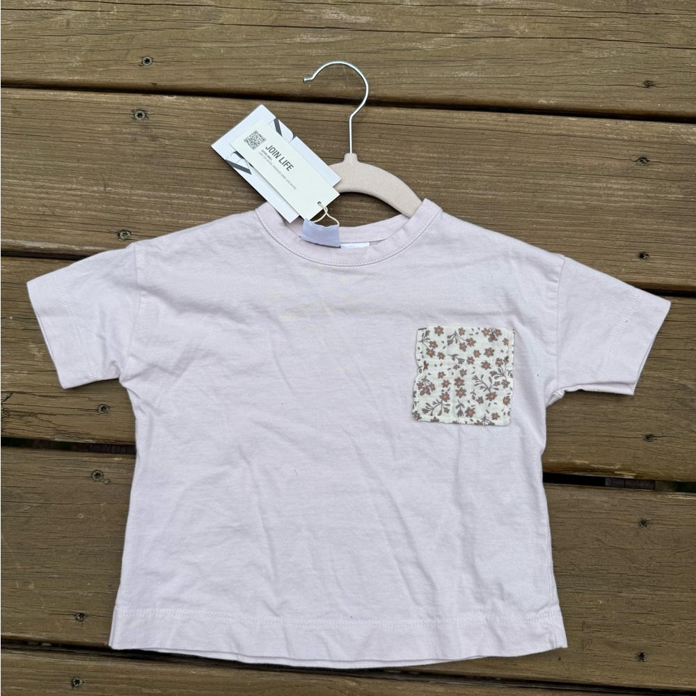 Zara Pink Short Sleeve Tee Casual Cotton